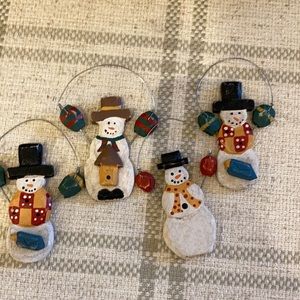 Set of 4 Snowman Ornaments